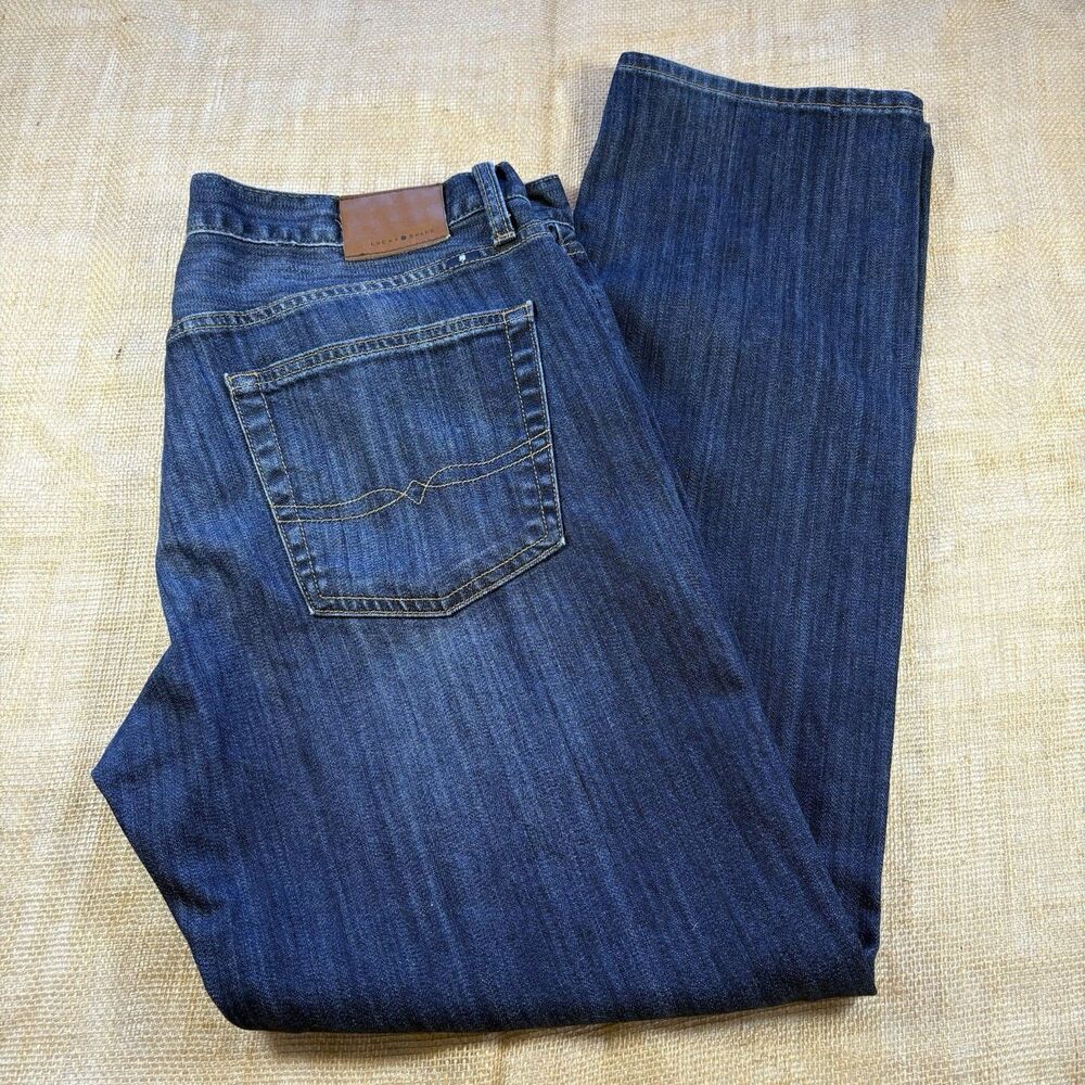Lucky Brand Jeans Mens Deep Blue 221 Original Straight Mid-Rise Denim 36x32